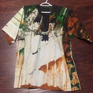 Multicolored Traditional African Print Dashiki